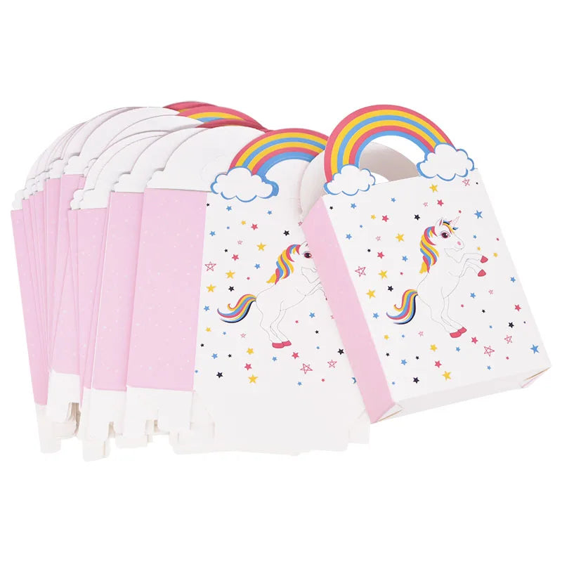 Unicorn Paper Candy Gift Bag Unicorn Party Cookie Popcorn Box for Kids Girl Birthday Party Decoration Supplies Baby Shower Favor