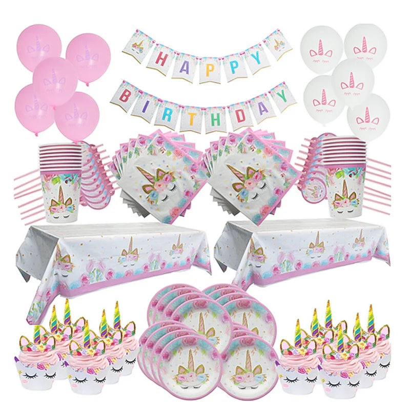 Unicorn Party Supplies Paper Popcorn Box Cookie Gift Box Bag Kids Unicorn Theme Birthday Party Decoration Baby Shower Supplies