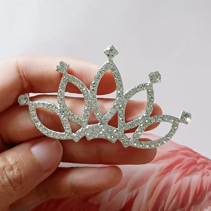 10pcs/lot lovely bling Charm crown with Rhinestone pendant kid headdress hair accessories  jewelry accessories