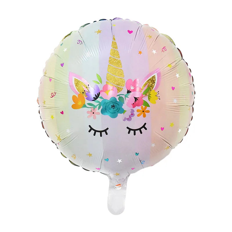 1Set Rainbow Unicorn Balloon 32 inch Number Foil Balloons 1st Kids Unicorn Theme Birthday Party Decorations Baby Shower Globos