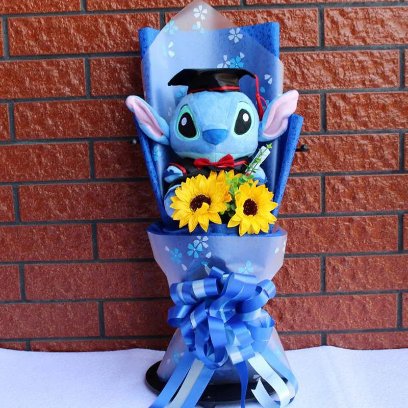 Cartoon Lilo Stitch Plush Doll Toys Rose Bouquet Gift Box Stitch Soft Stuffed Dolls Stich Plush Bouquets for Kids Birthday Gifts