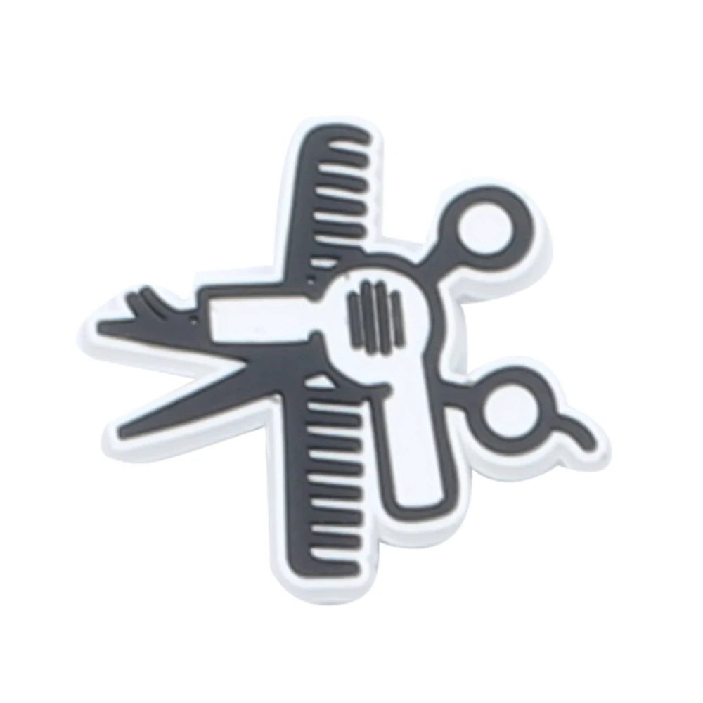 Novelty Hair salon 1pc PVC Game Shoe Charms Shoe Accessories Shoe Decoration for  Wristbands Kids Party Xmas Hot Sale