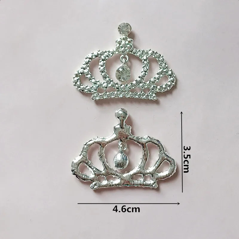10pcs/lot lovely bling Charm crown with Rhinestone pendant kid headdress hair accessories  jewelry accessories