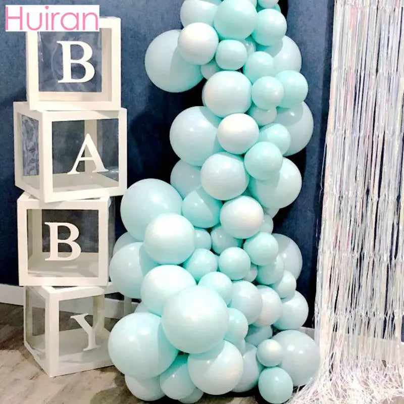 Transparent Baby Shower Box Boy Girl Birthday Decor 1st One First Birthday Wedding Party Decor Christening Babyshower Supplies