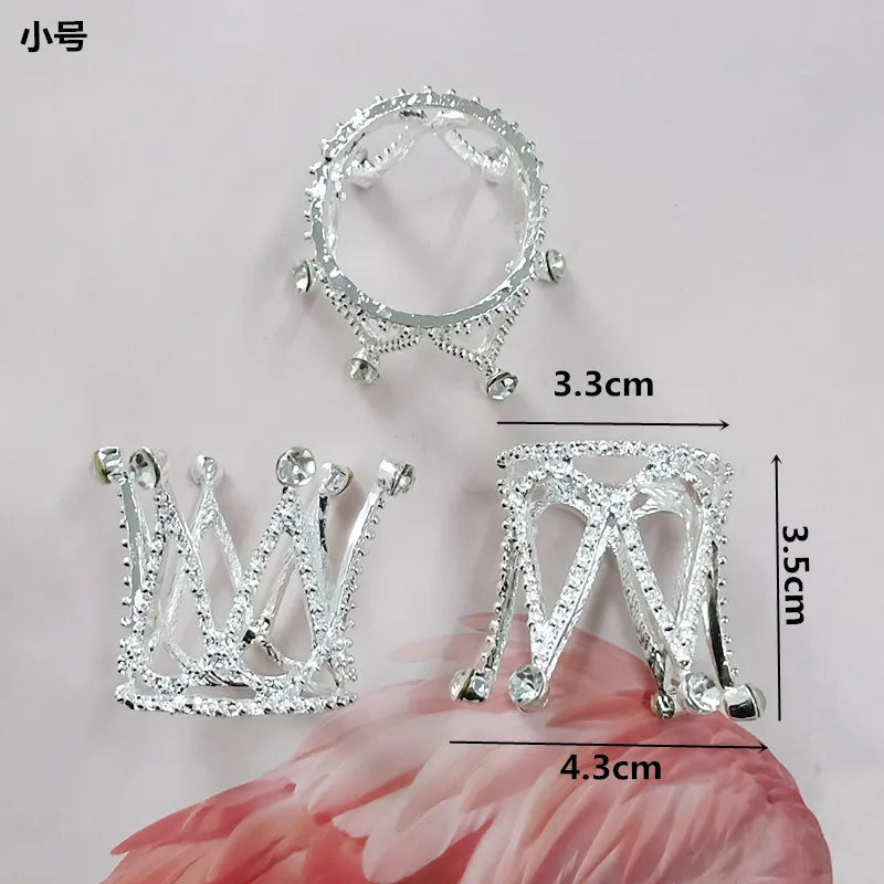 10pcs/lot lovely bling Charm crown with Rhinestone pendant kid headdress hair accessories  jewelry accessories