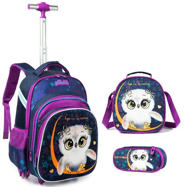 3pcs School Wheeled bag set with lunch box Kids SchooTrolley Bag wheels Wheeled backpack for boys Travel luggage Trolley Bag
