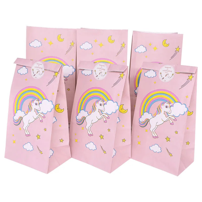Unicorn Paper Candy Gift Bag Unicorn Party Cookie Popcorn Box for Kids Girl Birthday Party Decoration Supplies Baby Shower Favor