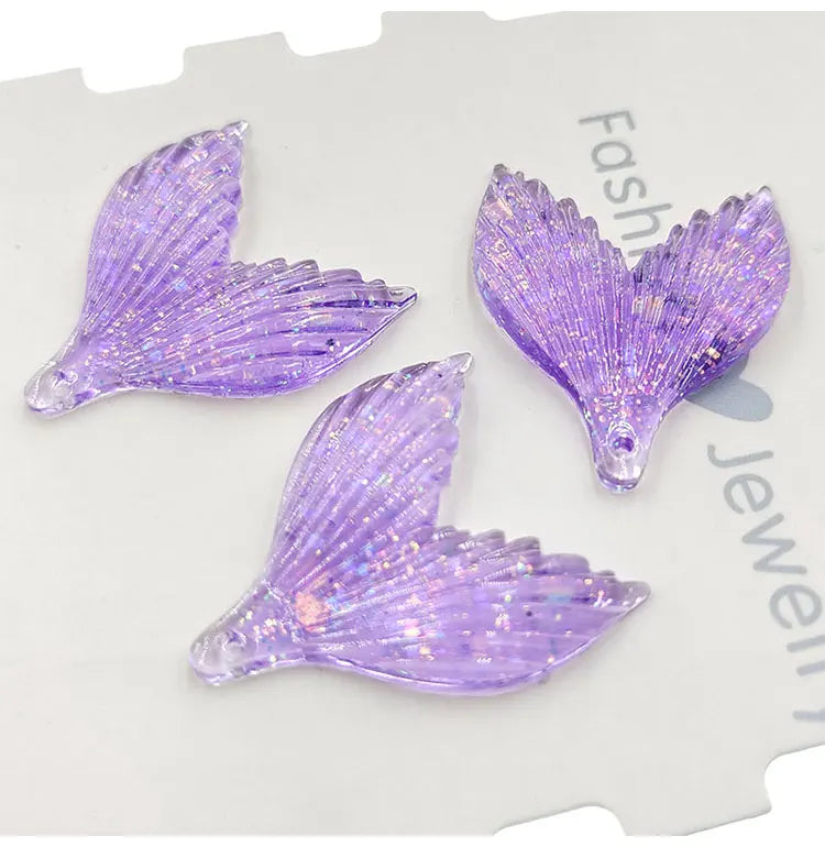 10pcs/lot DIY flat back resin glitter mermaid tail cabochons accessories for kids hair clothes brooch jewelry accessories