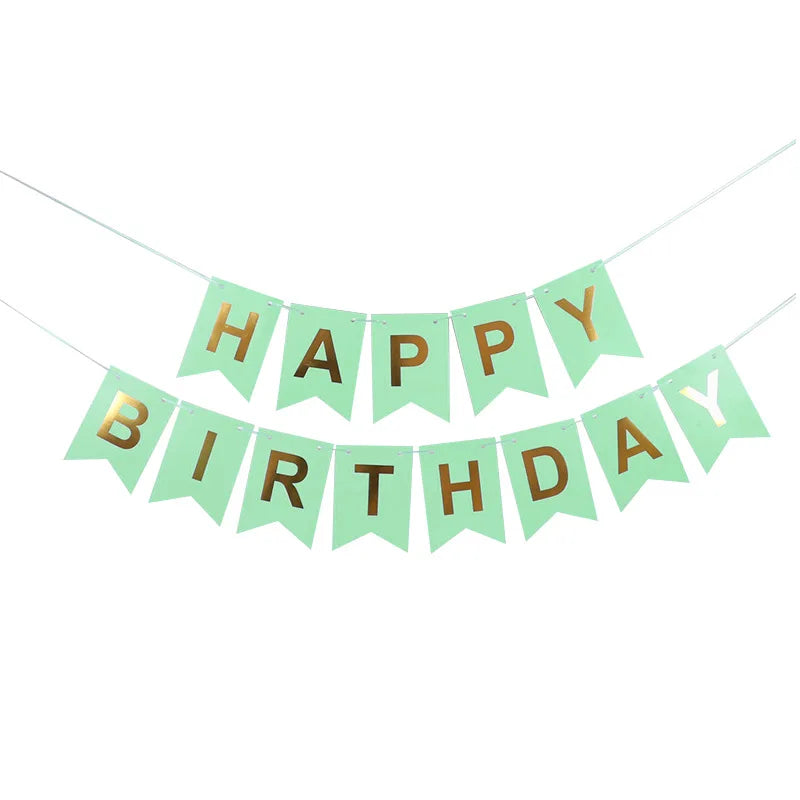 NEW Happy Birthday Banner Bunting Flag Party Decoration Kids Decor Children's Ornament Baby Colorful Girl Boy Parti Supplies