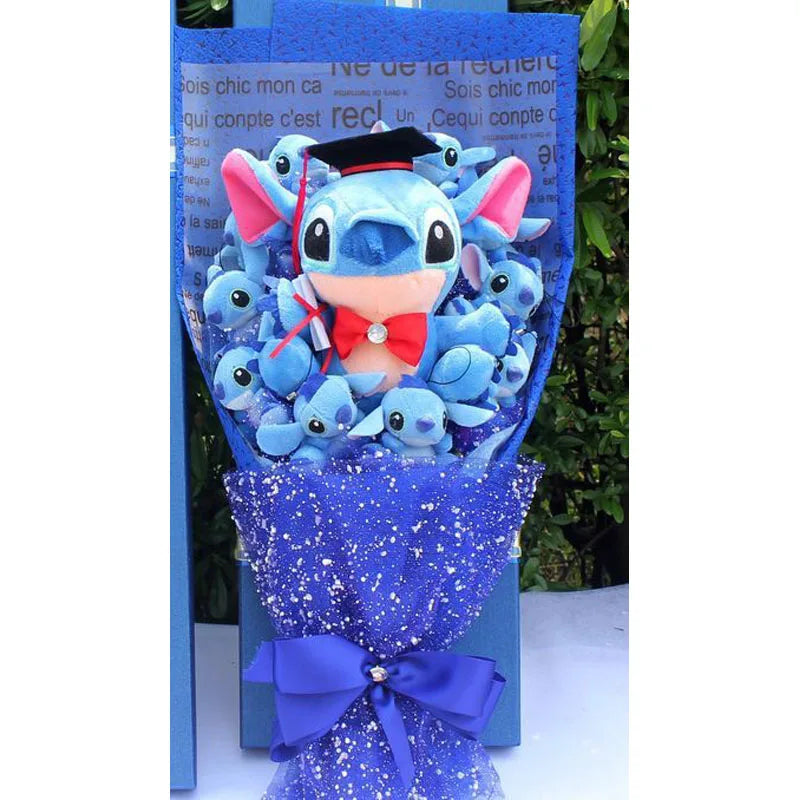 Cartoon Lilo Stitch Plush Doll Toys Rose Bouquet Gift Box Stitch Soft Stuffed Dolls Stich Plush Bouquets for Kids Birthday Gifts