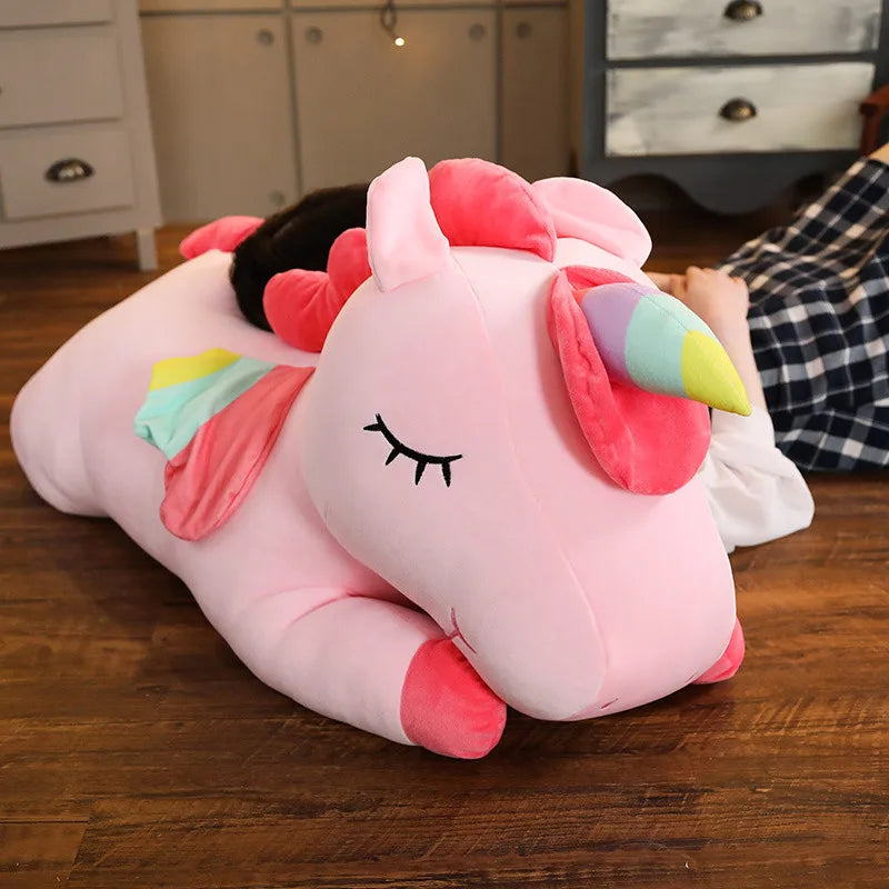 25-100CM Giant Size Unicorn Plush Toy Soft Stuffed Cartoon Unicorn Dolls Animal Horse High Quality Birthday Gift