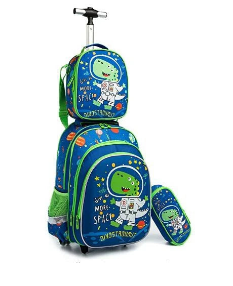3pcs School Wheeled bag set with lunch box Kids SchooTrolley Bag wheels Wheeled backpack for boys Travel luggage Trolley Bag