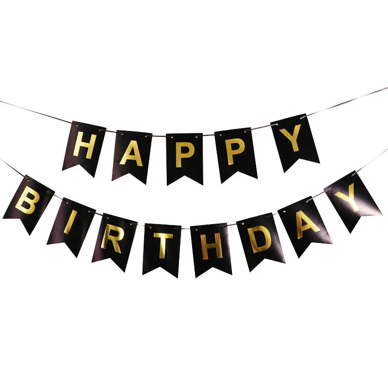 NEW Happy Birthday Banner Bunting Flag Party Decoration Kids Decor Children's Ornament Baby Colorful Girl Boy Parti Supplies
