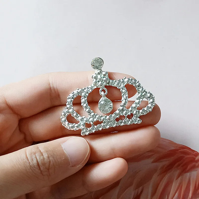 10pcs/lot lovely bling Charm crown with Rhinestone pendant kid headdress hair accessories  jewelry accessories