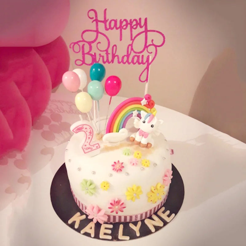 Rainbow Unicorn Cupcake Wrappers Cake Topper Unicorn Birthday Party Cake Decorations Kids Baby Shower Unicorn Party Supplies