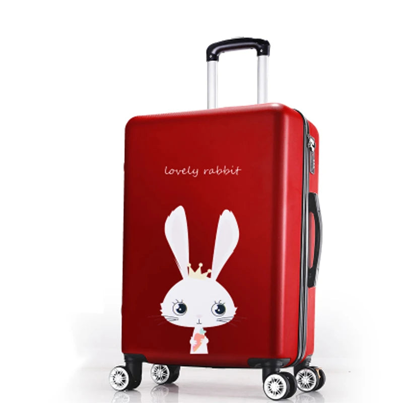 20"22"24"26"carry-on Suitcase with wheels Girl and kids pink lovely luggage travel bag trolley bags students red cute suitcases