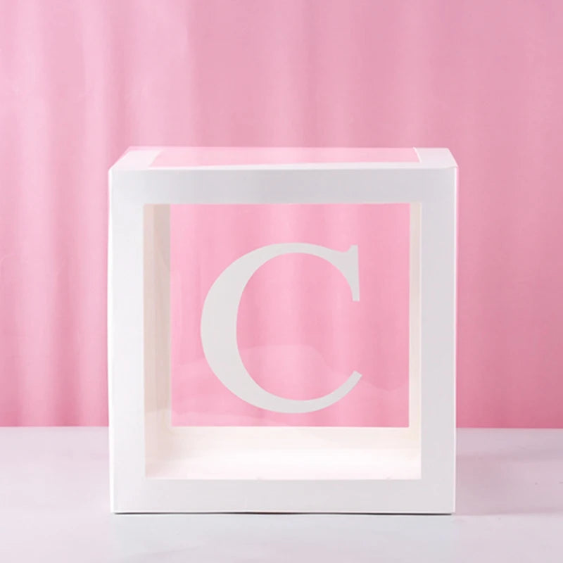 Transparent Balloon Box Baby Shower Decoration Boy Girl 1st Birthday Party Decorations Kids Wedding Decor Babyshower Supplies