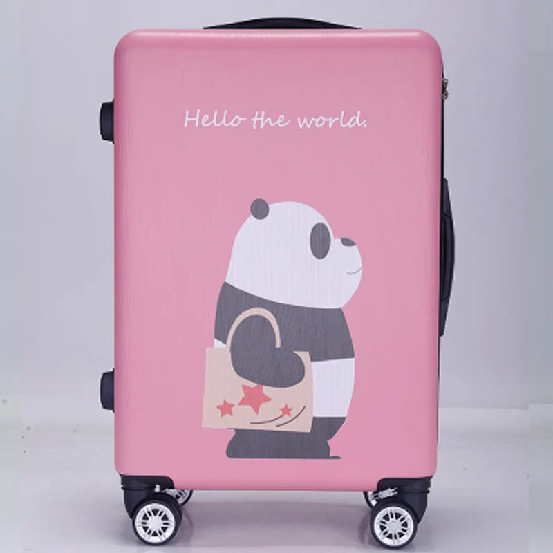 20"22"24"26"carry-on Suitcase with wheels Girl and kids pink lovely luggage travel bag trolley bags students red cute suitcases