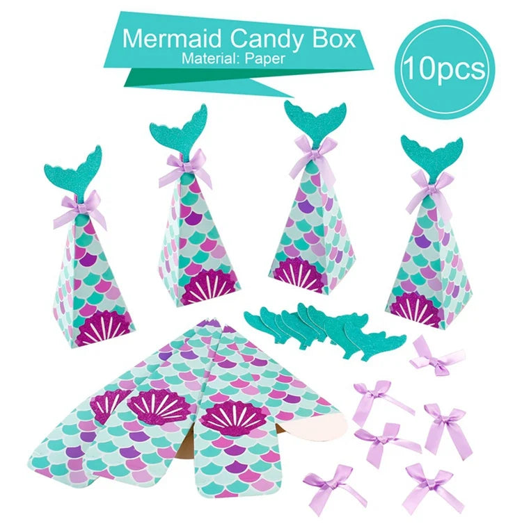 Little Mermaid Party Decor 1st One Birthday Party Kids Girl Mermaid Party Gifts Mermaid Brithday Party Supplies Baby Shower