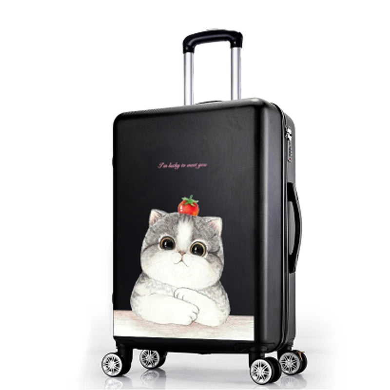 20"22"24"26"carry-on Suitcase with wheels Girl and kids pink lovely luggage travel bag trolley bags students red cute suitcases