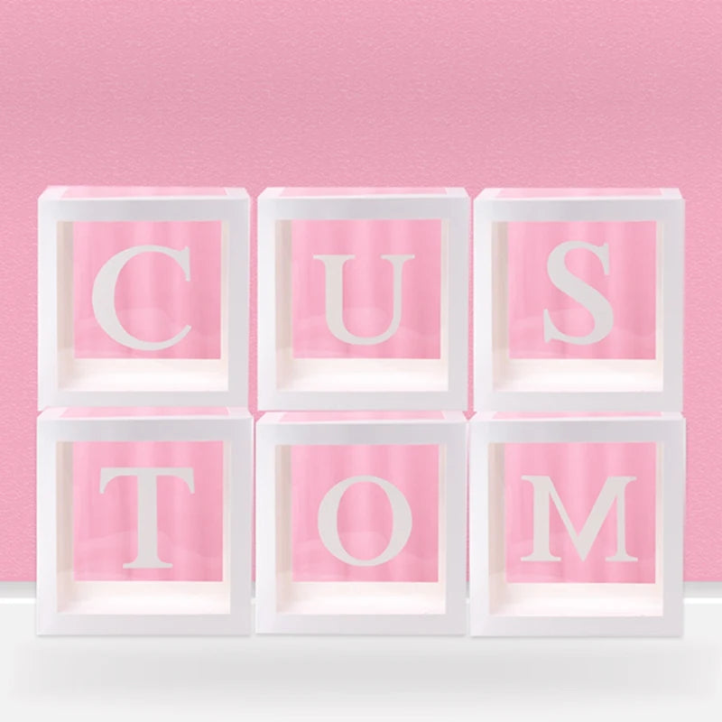 Transparent Balloon Box Baby Shower Decoration Boy Girl 1st Birthday Party Decorations Kids Wedding Decor Babyshower Supplies