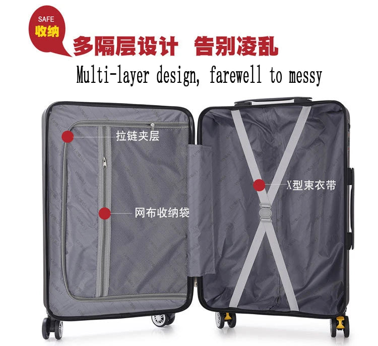 20"22"24"26"carry-on Suitcase with wheels Girl and kids pink lovely luggage travel bag trolley bags students red cute suitcases