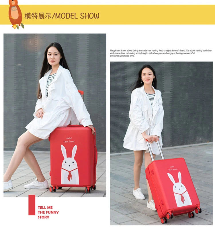20"22"24"26"carry-on Suitcase with wheels Girl and kids pink lovely luggage travel bag trolley bags students red cute suitcases