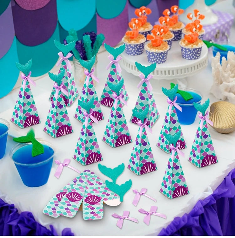 Little Mermaid Party Decor 1st One Birthday Party Kids Girl Mermaid Party Gifts Mermaid Brithday Party Supplies Baby Shower