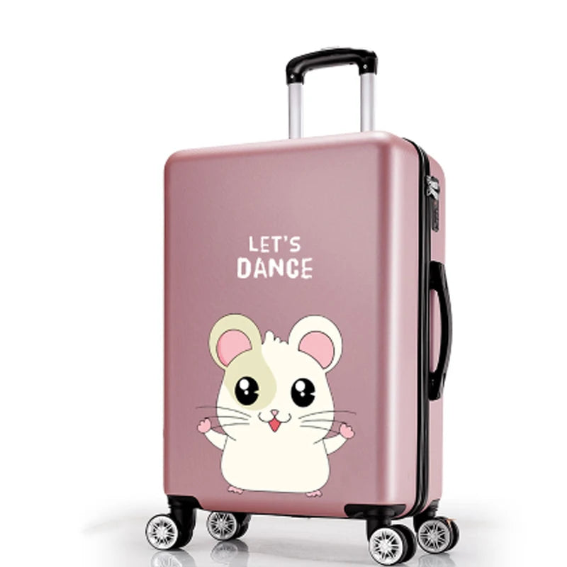 20"22"24"26"carry-on Suitcase with wheels Girl and kids pink lovely luggage travel bag trolley bags students red cute suitcases
