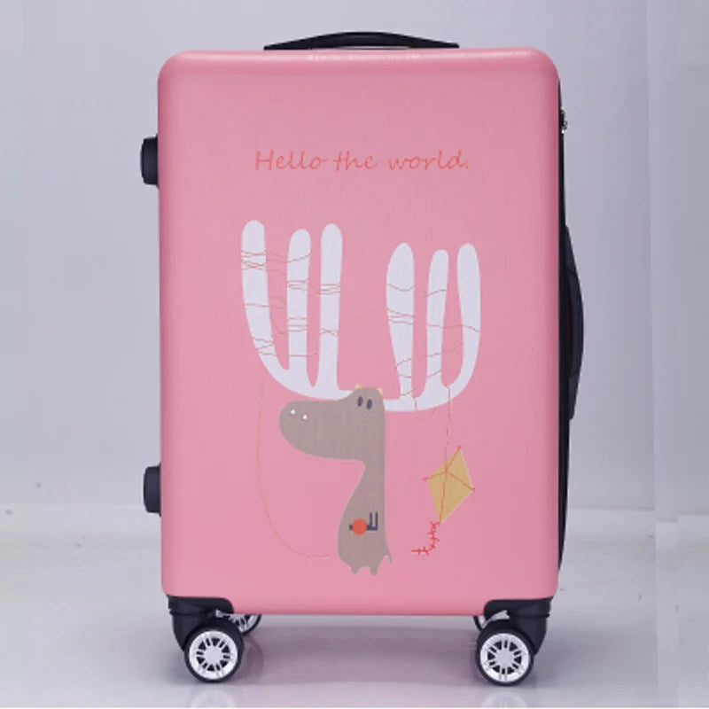 20"22"24"26"carry-on Suitcase with wheels Girl and kids pink lovely luggage travel bag trolley bags students red cute suitcases