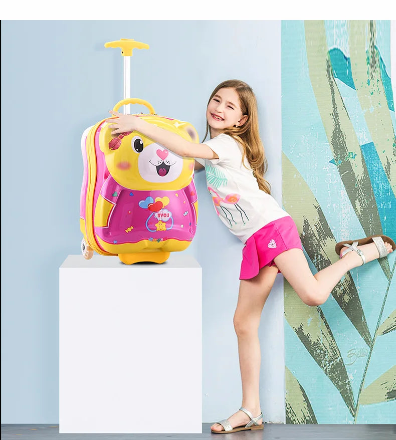 Kids travel suitcase Carry on Rolling suitcase for Boys Bear kids suitcase for travel luggage suitcase for girls  wheeled bags