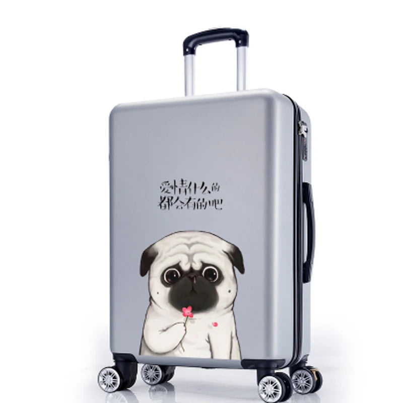 20"22"24"26"carry-on Suitcase with wheels Girl and kids pink lovely luggage travel bag trolley bags students red cute suitcases