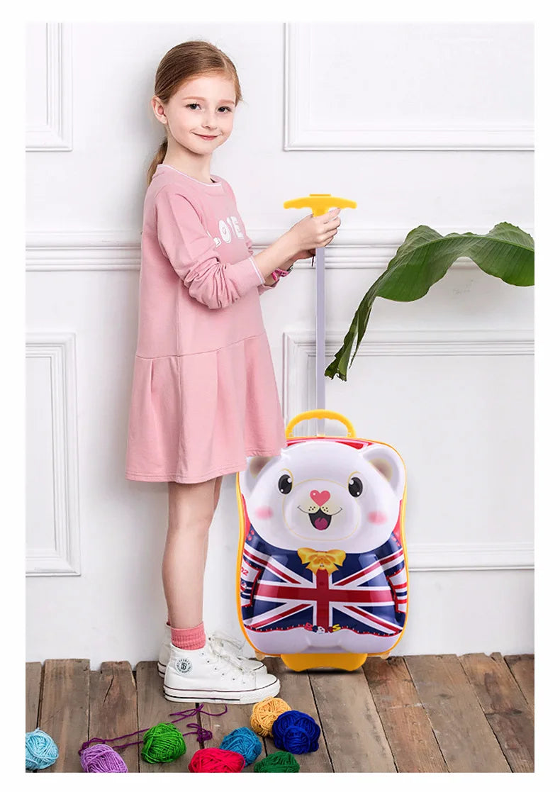Kids travel suitcase Carry on Rolling suitcase for Boys Bear kids suitcase for travel luggage suitcase for girls  wheeled bags