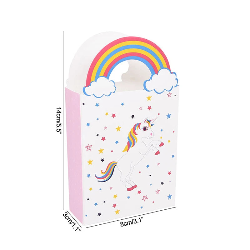 Unicorn Paper Candy Gift Bag Unicorn Party Cookie Popcorn Box for Kids Girl Birthday Party Decoration Supplies Baby Shower Favor