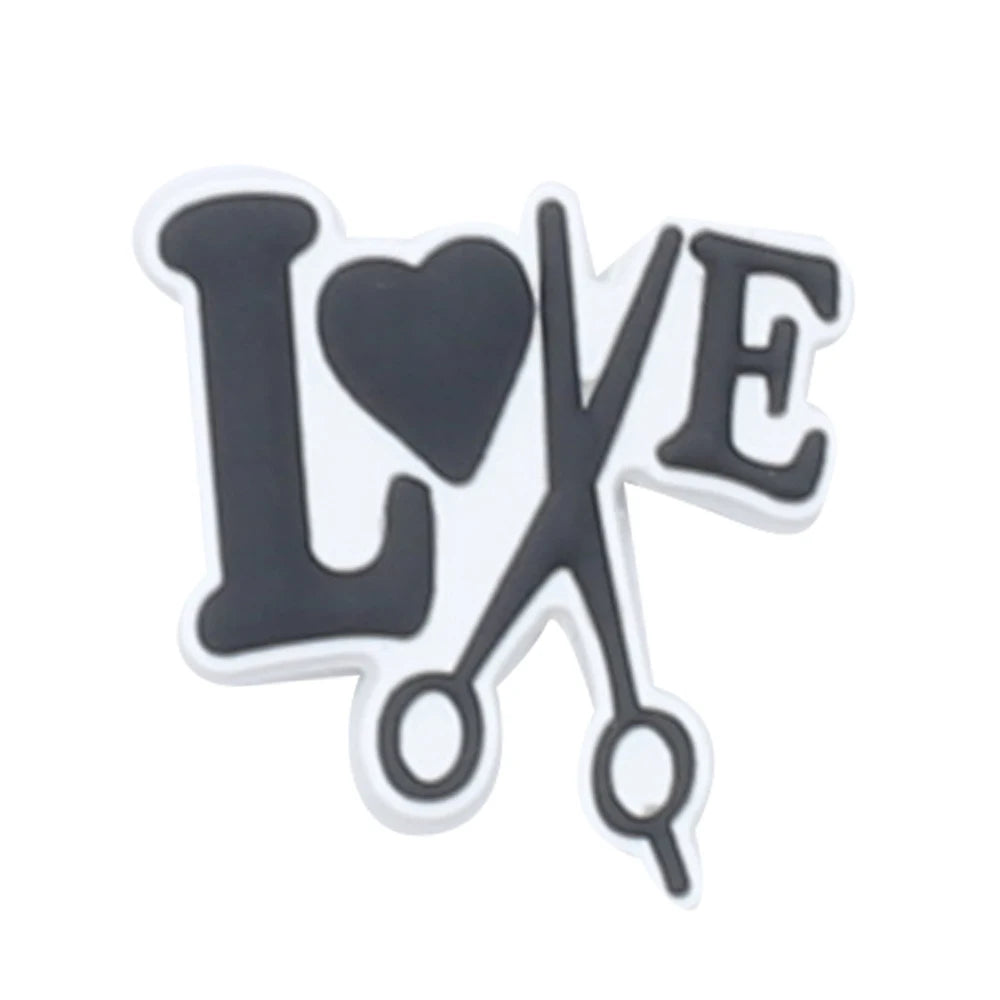 Novelty Hair salon 1pc PVC Game Shoe Charms Shoe Accessories Shoe Decoration for  Wristbands Kids Party Xmas Hot Sale