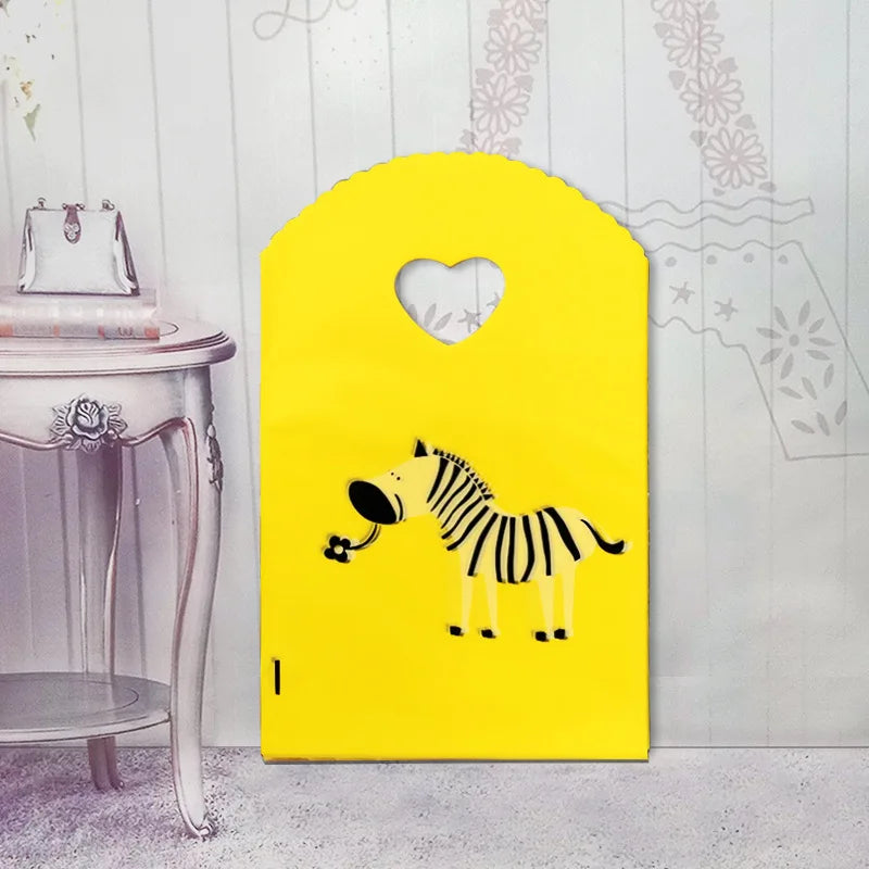 50pcs/lot Various Patterns Jewelry Plastic Bag Heart-Shaped Oval Handles Mini Gift Packing Bag Store Small Shopping Bags