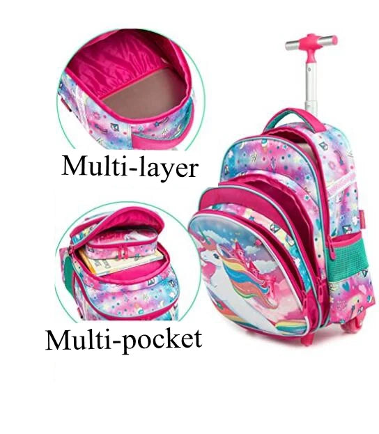 3pcs School Wheeled bag set with lunch box Kids SchooTrolley Bag wheels Wheeled backpack for boys Travel luggage Trolley Bag