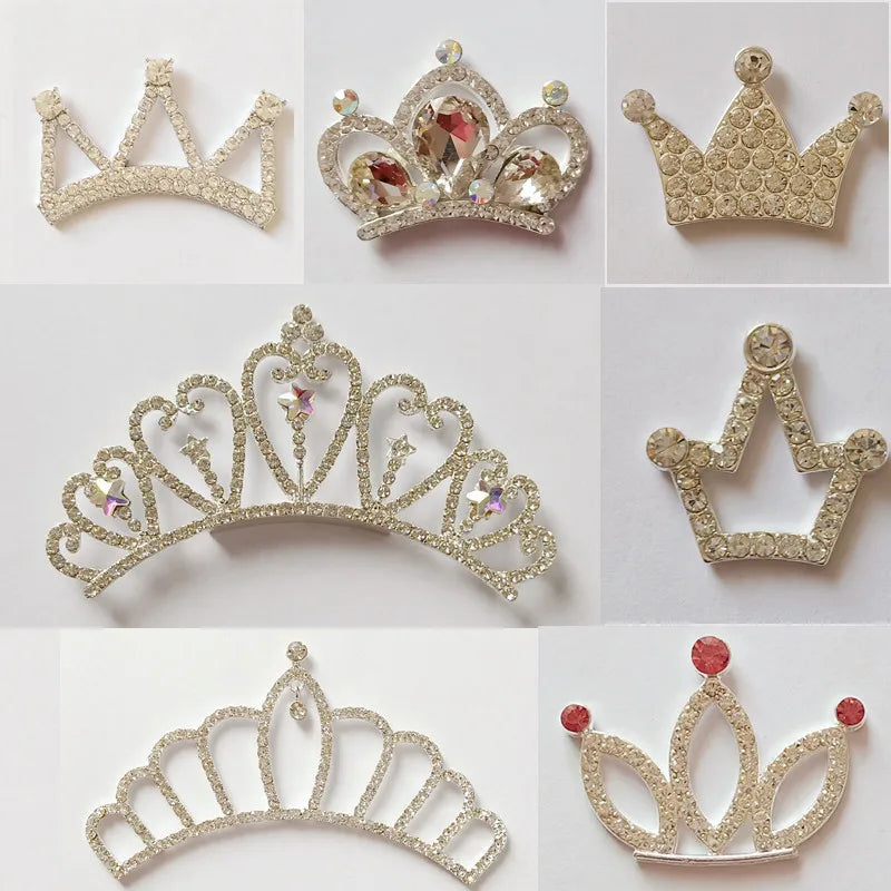 10pcs/lot lovely bling Charm crown with Rhinestone pendant kid headdress hair accessories  jewelry accessories