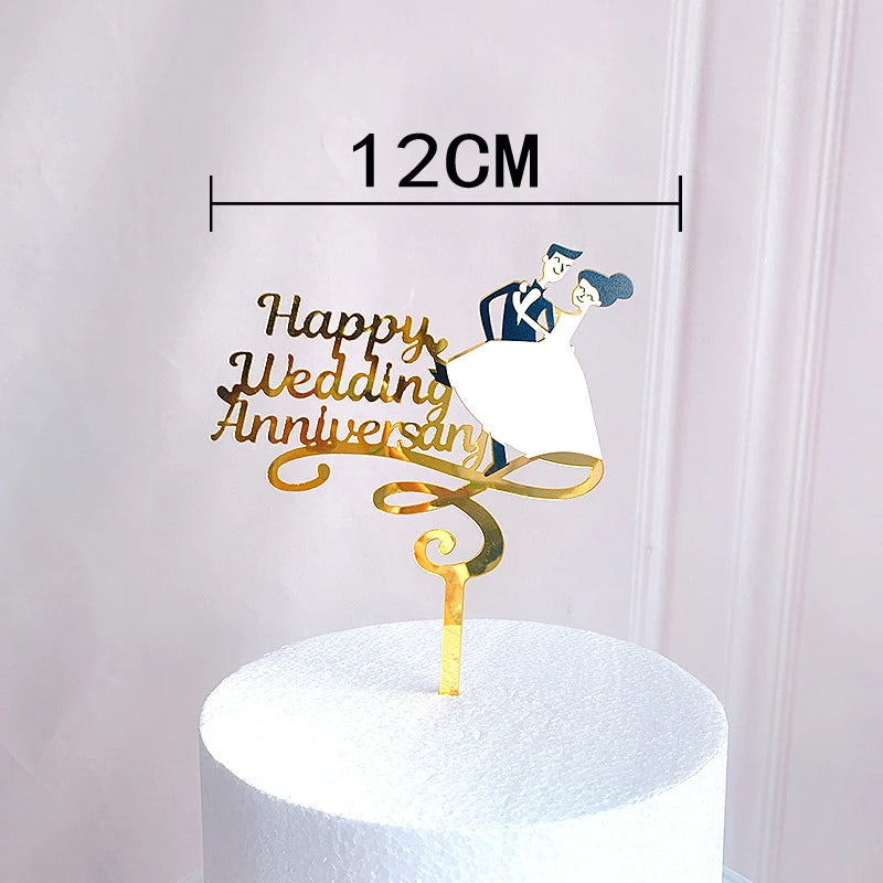 Rose Gold Birthday Party Cake Decorating Tools Happy Birthday Girl Boy Acrylic Cake Topper Baby Shower Dessert Accessories Tools
