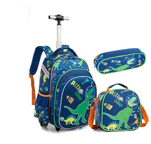 3pcs School Wheeled bag set with lunch box Kids SchooTrolley Bag wheels Wheeled backpack for boys Travel luggage Trolley Bag