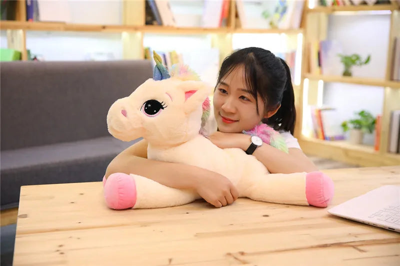 25-100CM Giant Size Unicorn Plush Toy Soft Stuffed Cartoon Unicorn Dolls Animal Horse High Quality Birthday Gift