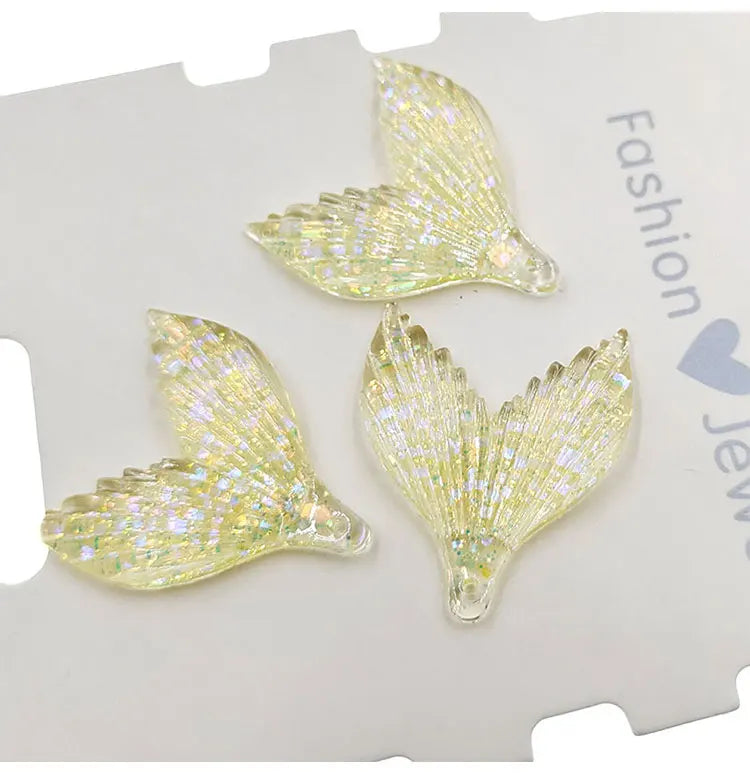 10pcs/lot DIY flat back resin glitter mermaid tail cabochons accessories for kids hair clothes brooch jewelry accessories