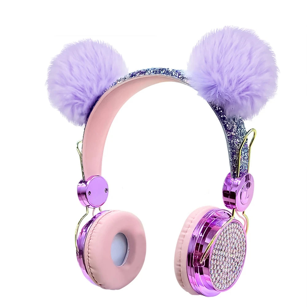 Unicorn Kids Pink Headphones for Girls Children Teens Wired Headset w/Microphonefor School Birthday Xmas Unicorn Gift