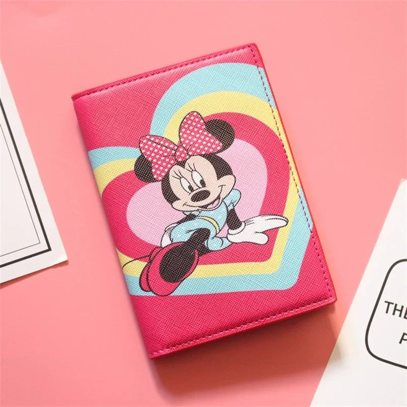 Lovely Minnie Passport Cover for Girls Travel Passport Case Leather Red Cute Passport Wallet Purse Kids Passport Holder