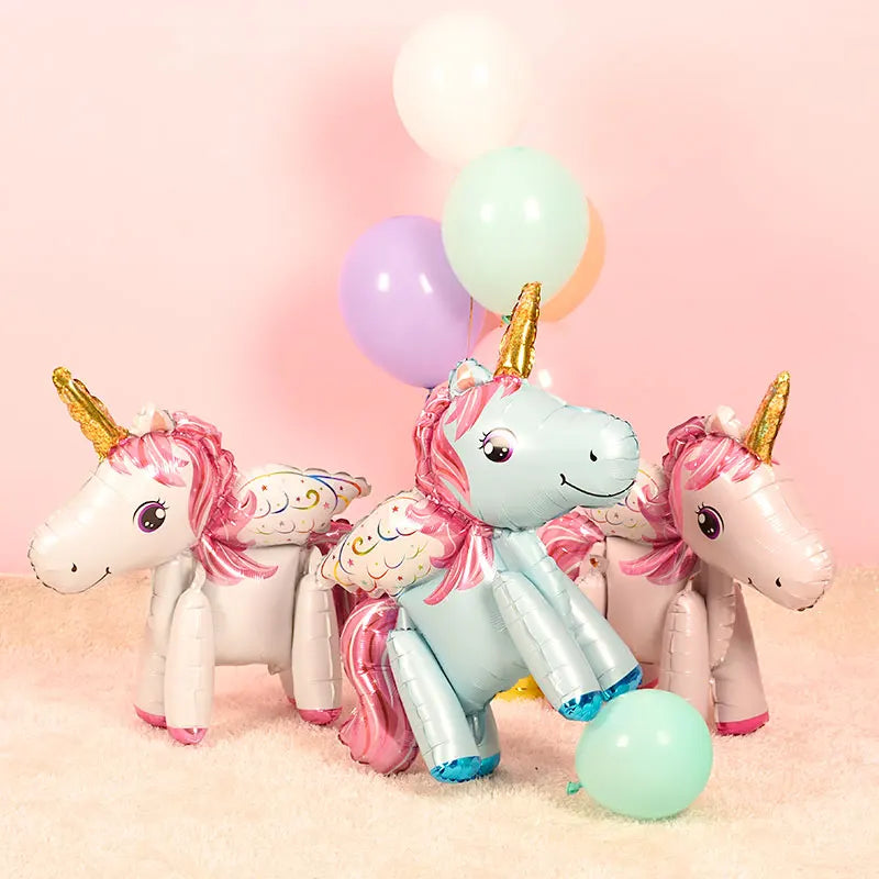 Baby Shower 3D Giant Unicorn Balloon Inflatable Rainbow Horse Balloons Kid Toy Unicorn Birthday Party Decoration Ballon Supplies