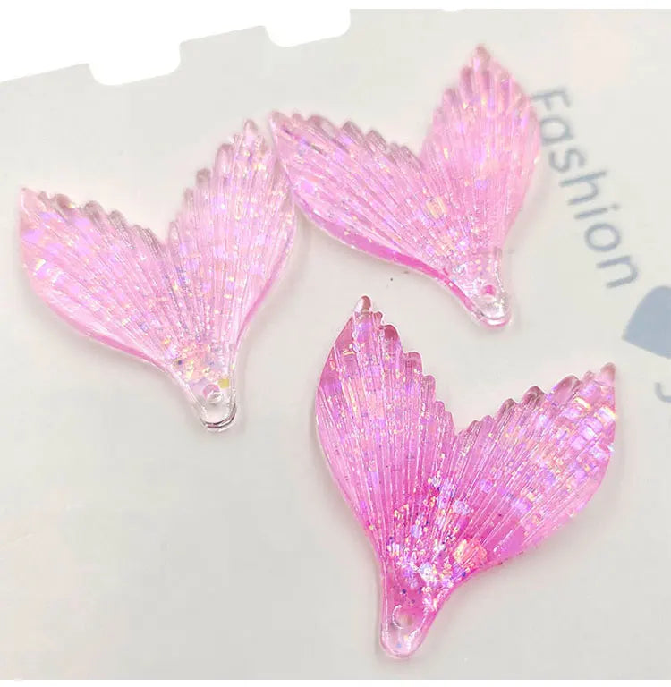 10pcs/lot DIY flat back resin glitter mermaid tail cabochons accessories for kids hair clothes brooch jewelry accessories