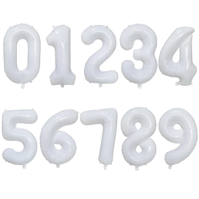 32/40Inch Cream Color Number Balloons 1-9 Large Digital Foil Helium Ball Girl Kids Adult Happy Birthday Party Decoration Wedding