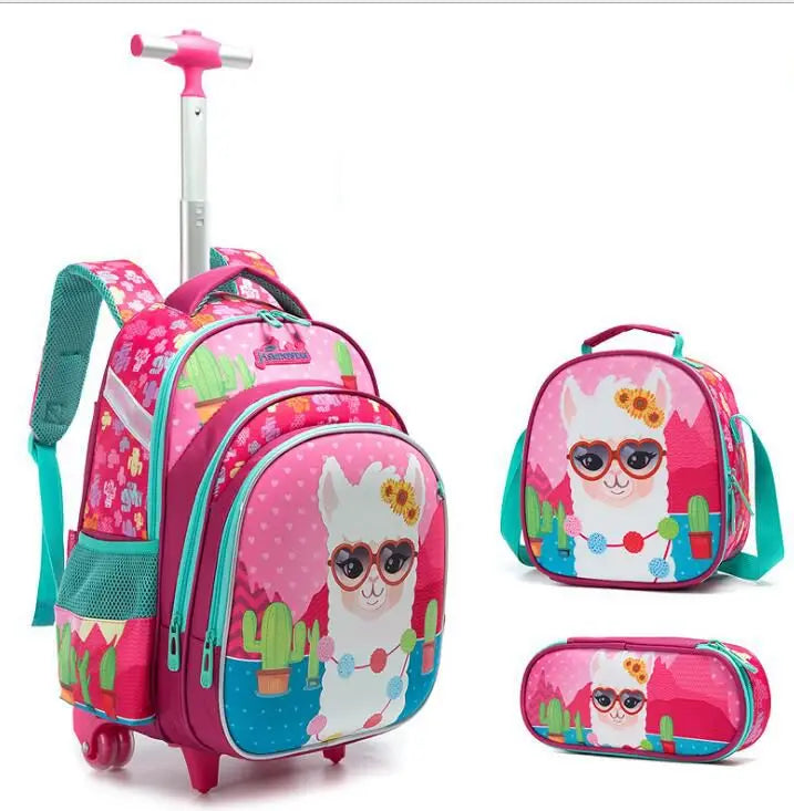 3pcs School Wheeled bag set with lunch box Kids SchooTrolley Bag wheels Wheeled backpack for boys Travel luggage Trolley Bag