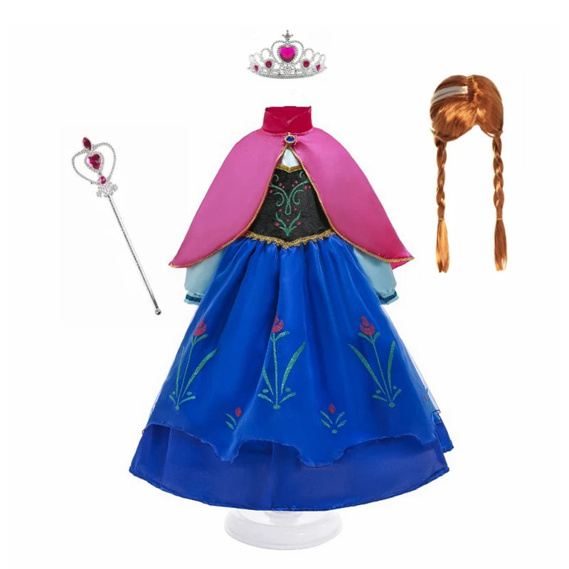 Princess Costume Girl Anna Dress 2 3 4 5 6 8 10 Years