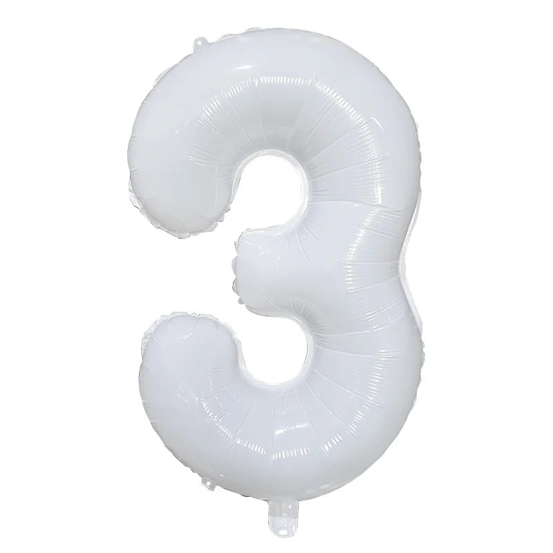 32/40Inch Cream Color Number Balloons 1-9 Large Digital Foil Helium Ball Girl Kids Adult Happy Birthday Party Decoration Wedding